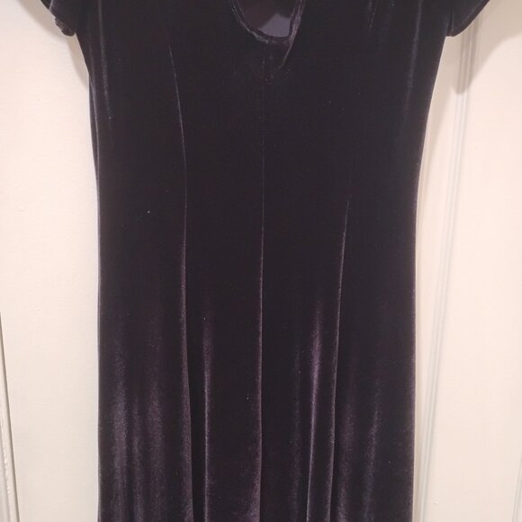 Vintage-Style Velvet Column Dress | Blackberry Purple | Strappy Back | Size 10 - Picture 5 of 8